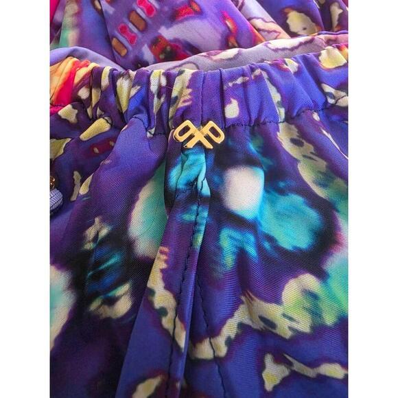 NWT PilyQ Tribal Fire Nori Dress Colorful Halter Neck Asymmetric Hem XS/S - Picture 6 of 11